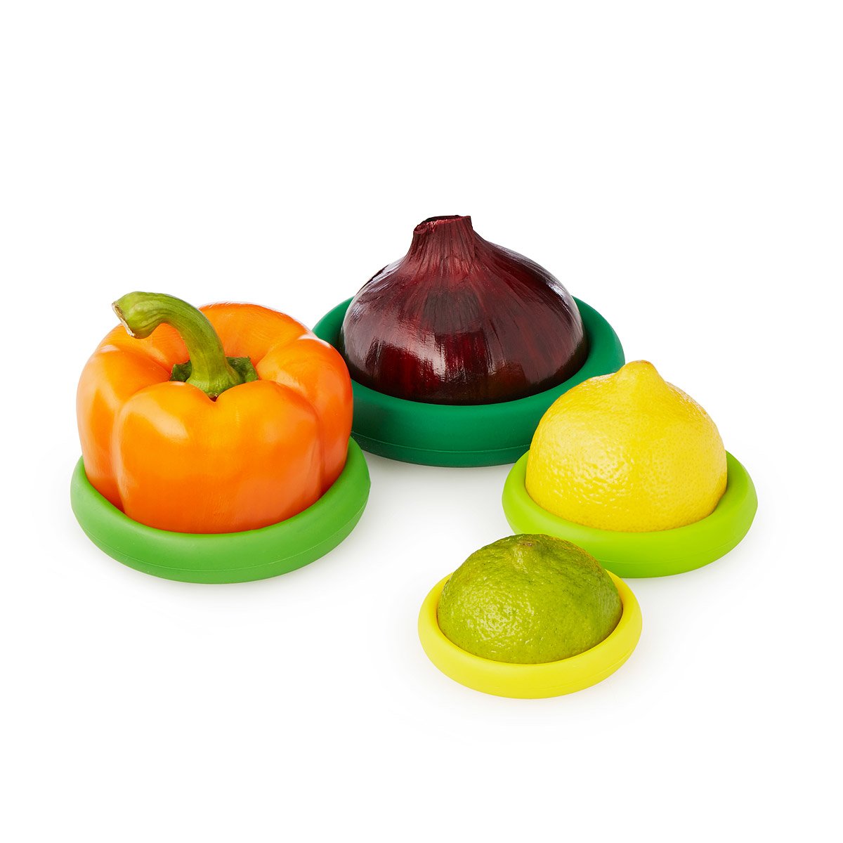 Silicone Food Savers & FREE Silicone Food Wrap, Fruits And Vegetable Huggers,Set of 4,Reusable,Durable And Expandable To Fit Various Sizes And Shapes of Containers